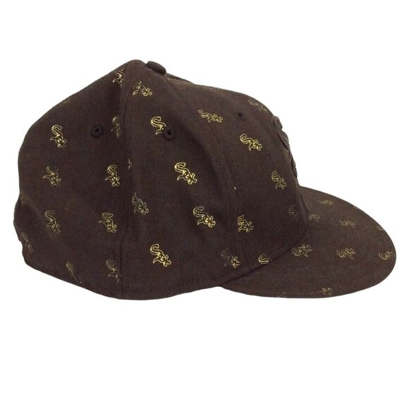 Chicago White Sox MLB New Era 59Fifty Brown Gold Fitted Cap Size 8 Wool - Picture 2 of 8